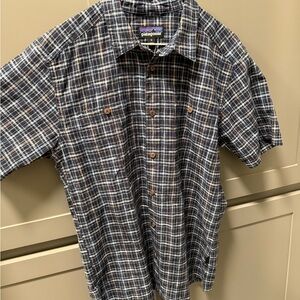 Patagonia Men's Blue Plaid Back Step Shirt